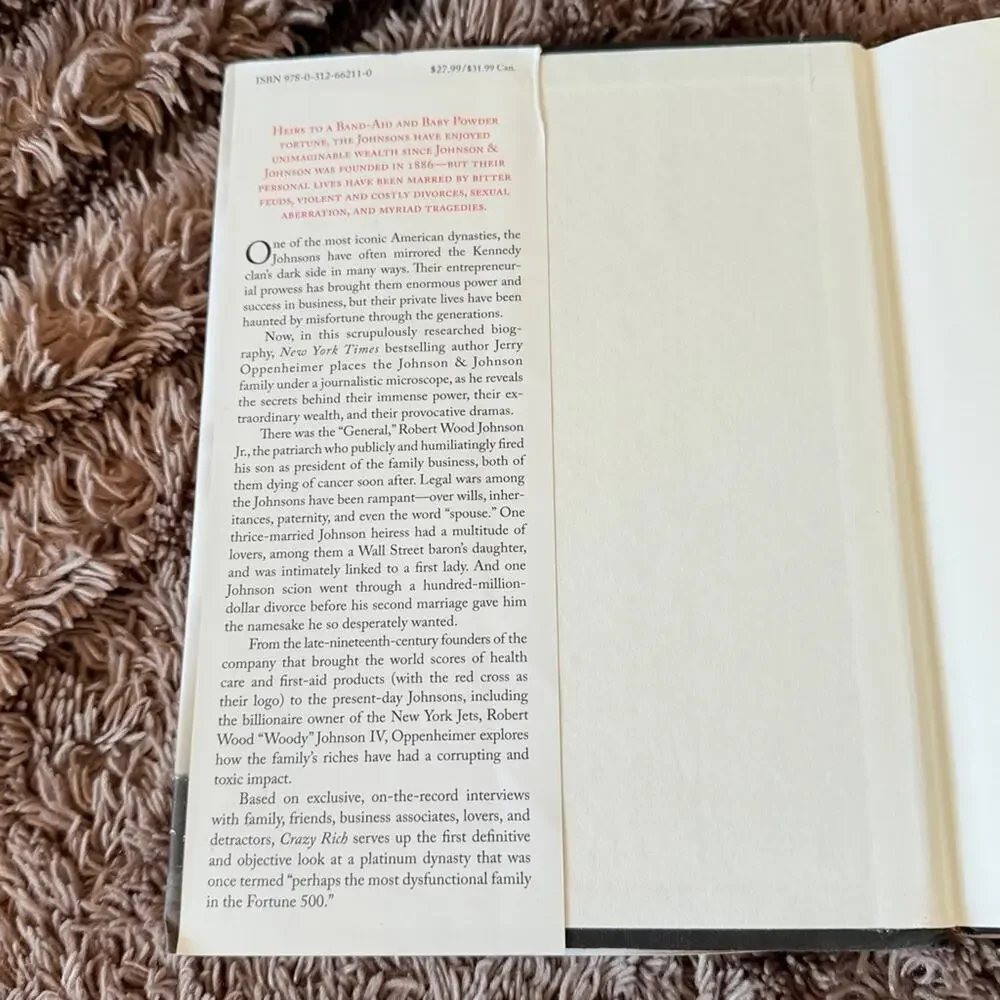 Crazy Rich Inside the Johnson & Johnson Dynasty by Jerry Oppenheimer Book bio